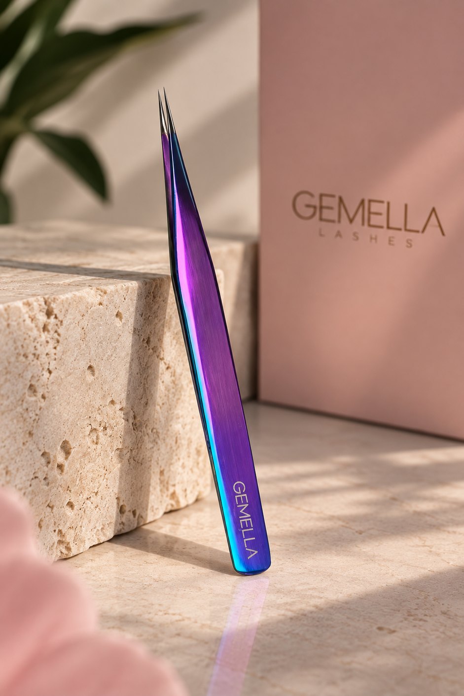Pince Isolation précision Gemella irisée, pointe droite fine pour isoler les cils naturels